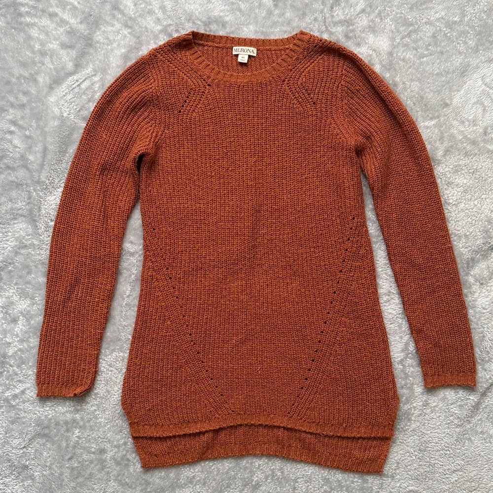 Merona Rust Knit Tunic Sweater
